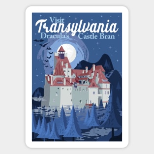 Travel Poster Transylvania, Bran castle, Dracula 2 Sticker